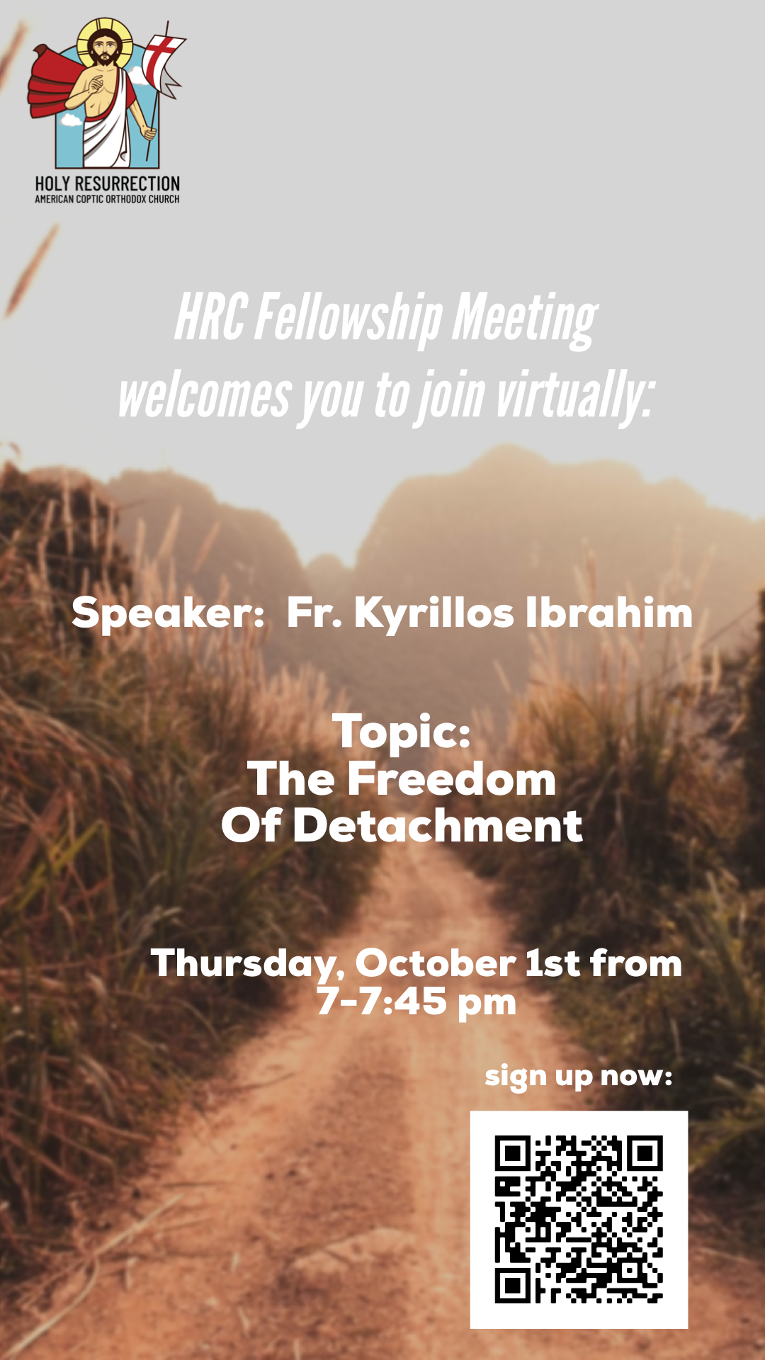 October Fellowship meeting flyer